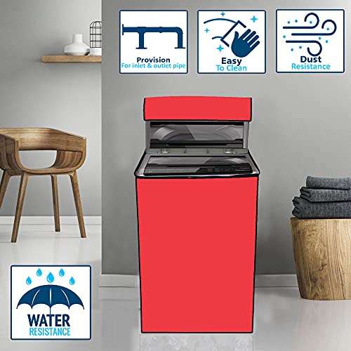 Star Weaves Washing Machine Cover for Fully Automatic Top Load LG T72CMG22P 6.2Kg Model - Waterproof & Dustproof Cover, Red 5