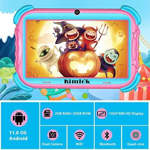 KIMLOK Kids Tablet 7 Inch Toddler Tablet For Kids Edition Tablet With Parental Control,Child Tablet Kid Age 3-12,Tablets 32 GB Android 11 With Dual Camera,WIFI,Bluetooth,Education Games,Google YouTube 4