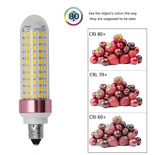 E11 led Bulb 100w Equivalent dimmable,Daylight 5500K,T3 T4 jd e11 Mini Candelabra Base 110V 120V 130V 100W Halogen Replacement, Pack of 2 5