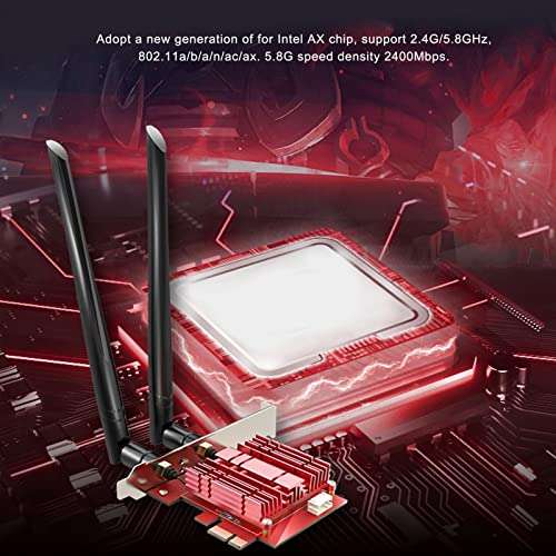PCIe WiFi Card for PC, Long Distance Reception Fast Speed OFDMA Technology WiFi Card Support 16 Devices PCI E Wireless Adapter for Desktop for Windows10 64 Bit 4