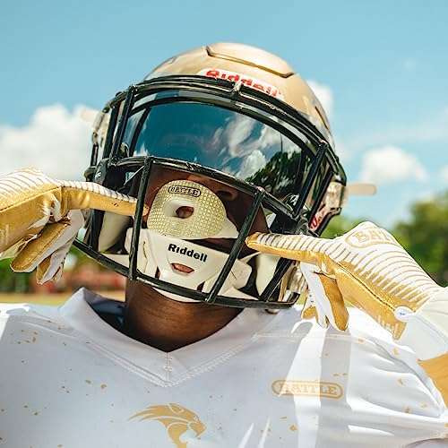 Battle Sports 3D Diamond Oxygen Football Mouthguard - Superior Airflow & Better Performance, Maximum Protection & Breathability Football Mouthpiece, Works with Braces - Diamond 4