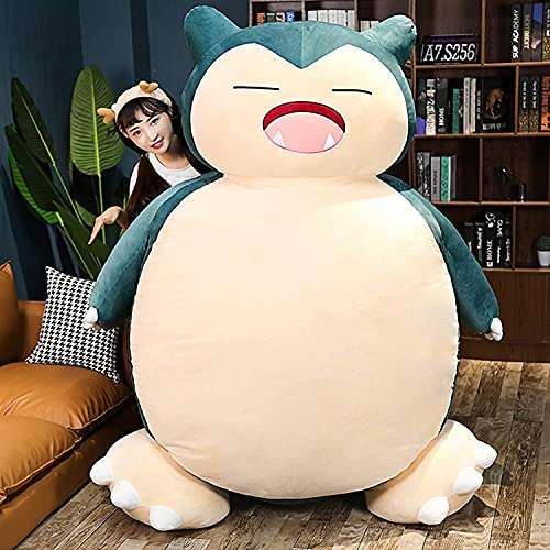 HCSXMY Snorlax Bean Bag Chair Cover - Unstuffed Snorlax Plush Toy with Zipper for Girlfriend Birthday Gift (150CM, Angry Face) 4