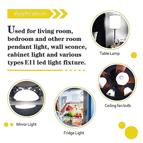E11 led Bulb 100w Equivalent dimmable,Daylight 5500K,T3 T4 jd e11 Mini Candelabra Base 110V 120V 130V 100W Halogen Replacement, Pack of 2 4