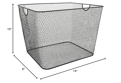 YBM Home Wire Mesh Kitchen Storage Basket Organizer for Organizing Household Pantry and Kitchen Cabinets - Multipurpose Wire Storage Baskets for Home, Dorm Room, Garage, Black - 6 Pack 6