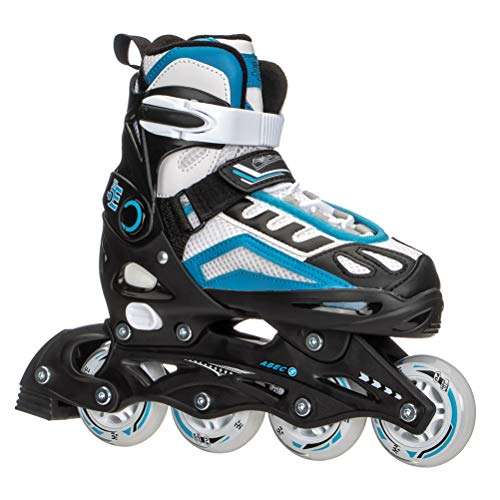 5th Element G2-100 Adjustable Girls Recreational Inline Skates, Black and Pink Rollerblades - 2-4/White-Blue 2