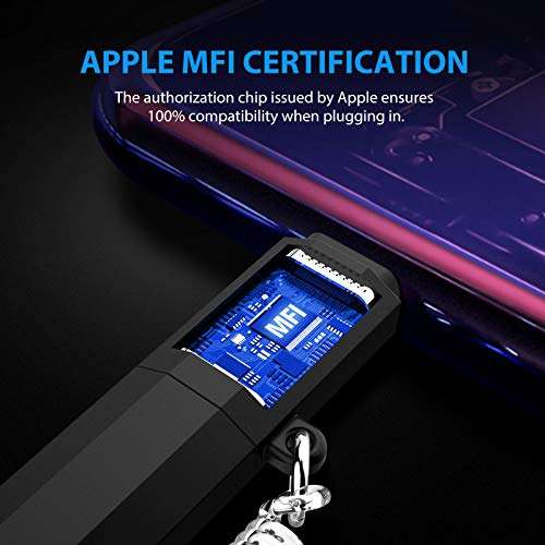 [Apple MFi Certified] Foxnovo Led iPhone Charger Cable, 2-in-1 Led Lightning Cable with 360░ Flowing Light for iPhone 12/11 /11 Pro/XS/XR/X/8/8 Plus/7/7 Plus/6/6 Plus/5s/Android (Blue),3.3 ft 4