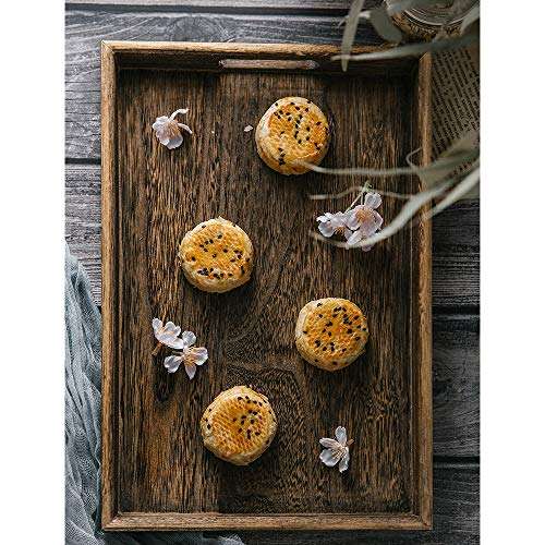 Bcolorpic Food Photography Backdrops 2 Pack Kit 22x35Inch/ 56x88cm Flat Lay Double Sided Black Photo Background Rolls for Product Tabletop Props Pictures, 4 Patterns 3