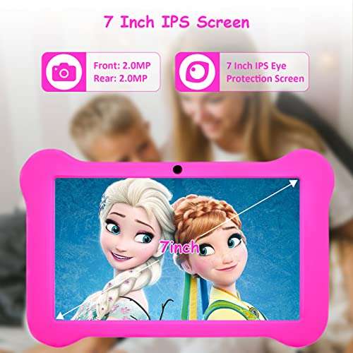 Kids Tablet, 7 inch Tablet for Kids Toddler Tablet Android 11 2GB+32 GB Learning Tablet IPS Screen WiFi GMS Certified Kids-Proof Parent Control, Pink 5