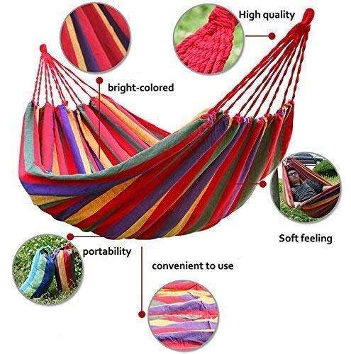 VDNSI Portable Outdoor Hammock Hang Bed Travel Camping Swing Canvas with Backpack(180cm X 80cm) 6