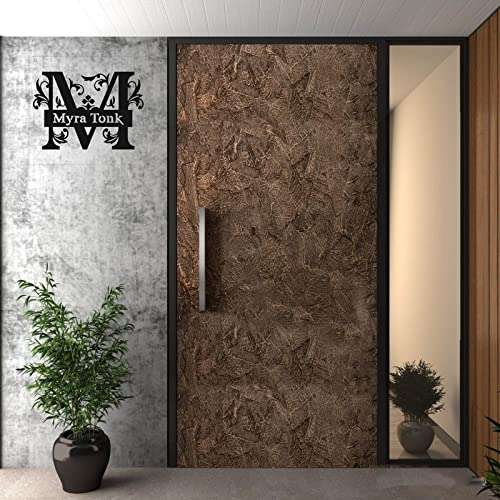 Dzire Gifts Name Monogram/Name Plate/Wooden Cutout Name Plate/Designer Name Plate/Name plate for home, kids room- Letter M (Black)(30cms x 30cms x 0.5cms) B 4