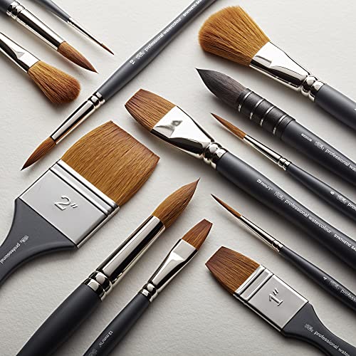 Winsor & Newton Professional Water Colour Synthetic Sable Hair Brush - Round - Short Handle - Size - 6 4