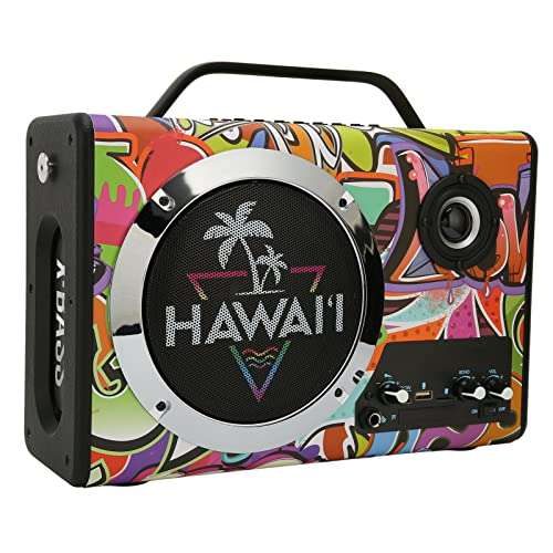 Bewinner Wireless Bluetooth Speakers with Wired Microphone, Cartoon Doodle Outdoor Portable Party Speakers, Strong Bass Effects Outdoor Wireless Speaker for Outdoor Dance Performance 2