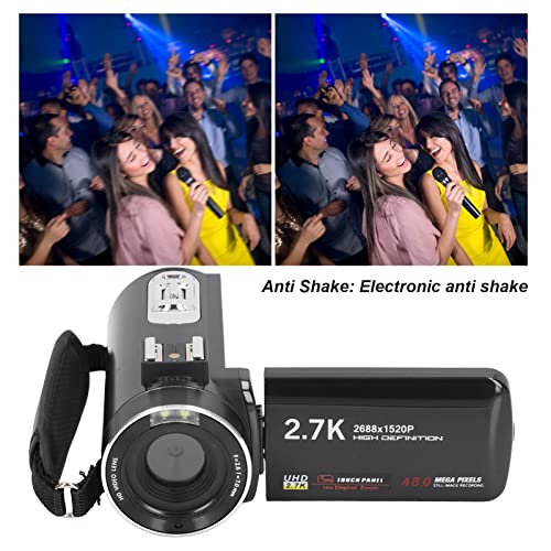 2.7K HD DV Camera, 3 Inch IPS Color Touch Screen Digital Camera, Anti Shake Zoom HD Camera, Remote Control 30MP Video Camera, Support Face Detection for Home Outdoor Picnic Camping 5