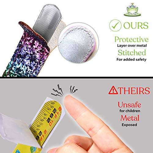 FROG SAC 12 PCS Glitter Slap Bracelets for Kids Girls, Safe Suede Backing, Girls Glitter Princess Theme Birthday Party Favors & Supplies, Sparkly Snap Bracelet Set, Easter Basket Stuffers, Goodie Bag Fillers 4