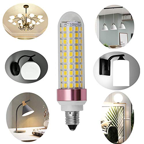 E11 led Bulb 100w Equivalent dimmable,Daylight 5500K,T3 T4 jd e11 Mini Candelabra Base 110V 120V 130V 100W Halogen Replacement, Pack of 2 6