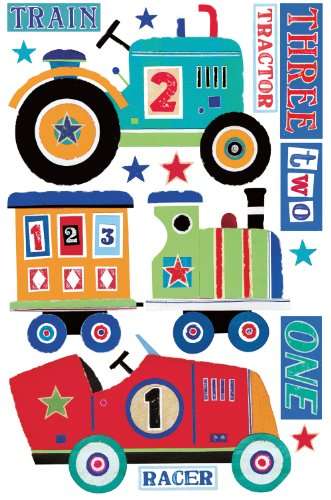 Roommates Plastic Transportation Giant Peel and Stick Wall Decals, Multi Color 4
