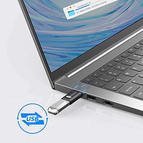 Cable Hunter® [2 Pack] USB Type C Female to USB A Male Adapter [Black] 6