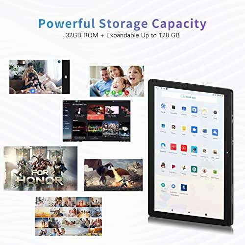 Android 10.0 Tablet 10 inch qunyiCO Y10 (10.1''), 2GB RAM 32GB Storage, 2MP+8MP Dual Camera, Quad-Core Processor, 1280x800 IPS HD Display Screen, Wi-Fi Bluetooth 5000mAh, GMS Certified Black 4