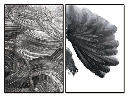 Whiteline Modern Living Paco 2-Piece 40"x60" (each) Canvas Wall Art, Black PS Frame 3