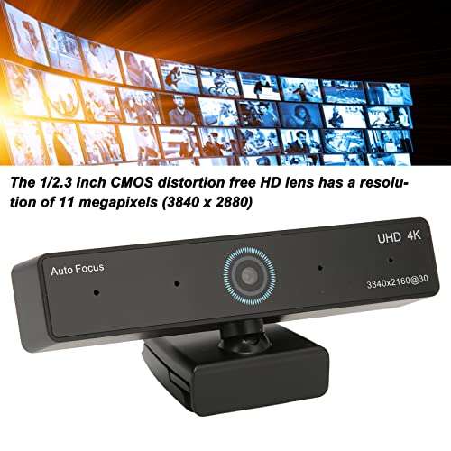 Tangxi 4K Webcam,HD 11MP 1/2.3 inch CMOS Autofocus Webcam with Microphone,Plug and Play USB Computer Web Camera for Streaming/Teaching/Video Calling/Conferencing 5