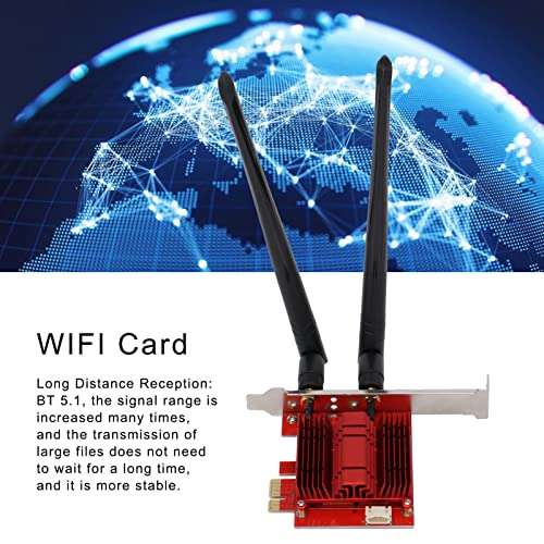 PCIe WiFi Card for PC, Long Distance Reception Fast Speed OFDMA Technology WiFi Card Support 16 Devices PCI E Wireless Adapter for Desktop for Windows10 64 Bit 5
