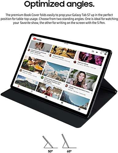 Samsung Electronics Galaxy Tab S7 Wi-Fi, 256 GB Protective Bundle | with Tab S7 Book Cover Plus SETPOT Tempered Glass HD Screen Protector, Clean Wipes, and Microfiber Cloth in Mystic Black 4