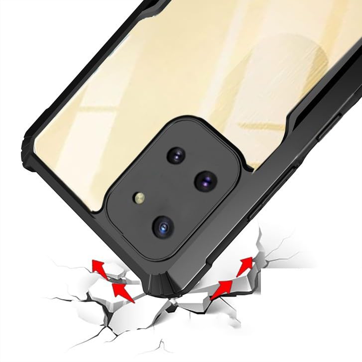 Amazon Basics Hybrid Camera Protection Transparent Hard Back Case Cover for Samsung Galaxy Note 10 Lite (Sides Black) 5