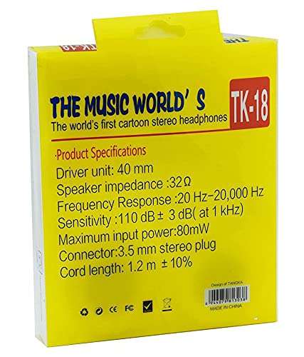 VARNA Cartoon Character Headphone, Stereo Foldable Wired Headset for iPhone iPad iPod Android Cell Phones Laptop Tablet PC Computer 6