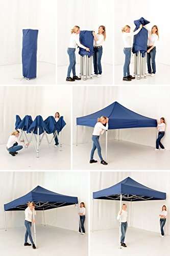 Invezo Gazebo Tent (35 kgs, Blue) with 3 Sided European Covers, Cover Bag, Portable & Foldable/Outdoor/Advertising Gazebo Canopy Tent 2 Mins Installation 6