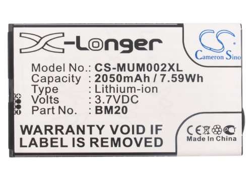 Replacement Battery Compatible for MI2 MI2s M2 2S (2050mAh/3.7V), BM20 Battery 6
