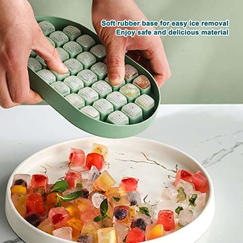 Haofy 72 Grids Ice Cube Tray with Lid and Storage Bin, Stackable Ice Mold Tray, Ice Cube Container for Freezer with Lid(Green) 5