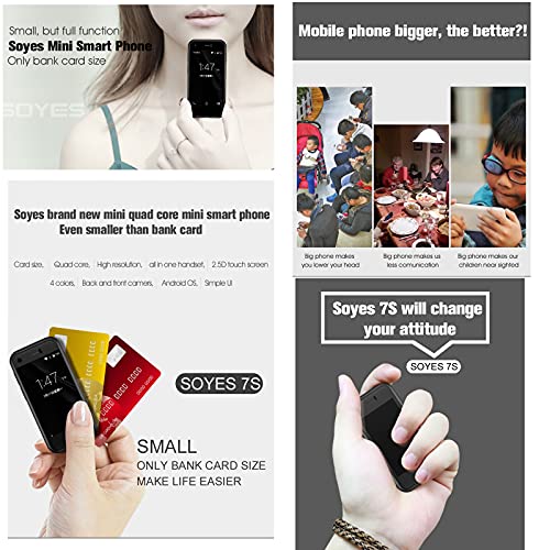 SOYES 7S 3G Mini Smartphone 2.54 Inch Touch Screen 5.0MP RAM 1GB ROM 8GB Quad Core Android 6.0 Cell Phone Backup Mobile Phone Cute Students Smartphone (White) 3