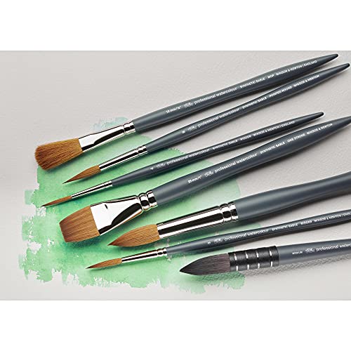 Winsor & Newton Professional Water Colour Synthetic Sable Hair Brush - Round - Short Handle - Size - 6 6