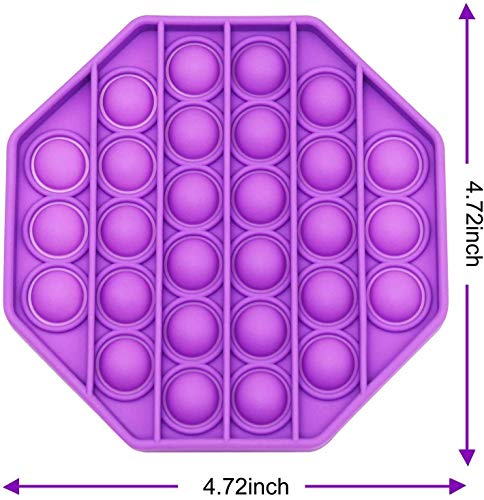 Pop It Fidget Toys, Push Pop Bubble Fidget Sensory Toy, Autism Special Needs Silicone Stress Relief Toy,Great Fidget Toy Sensory Toys Novelty Gifts for Girls Boys Kids (Hexagon Purple) 6