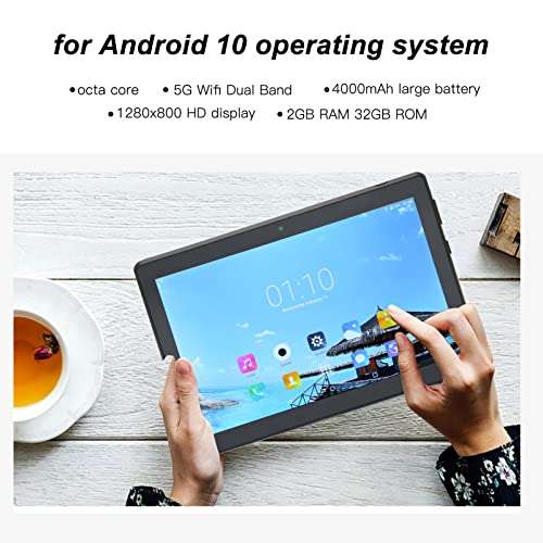 Zunate 3G Calling Tablet with 8 Inch HD Display, Octa Core 2GB RAM 32GB ROM Mini Tablets for Android, 5G Dual Band WiFi, Support 128GB Memory Card(Black) 6
