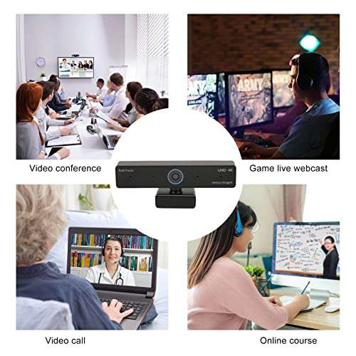 Tangxi 4K Webcam,HD 11MP 1/2.3 inch CMOS Autofocus Webcam with Microphone,Plug and Play USB Computer Web Camera for Streaming/Teaching/Video Calling/Conferencing 6