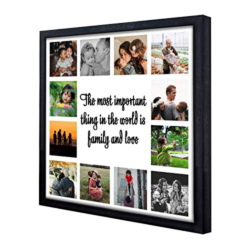 WhatsYourPrint Personalised Photo Collage Frames with Glass Top (Size 13x13 Inches, 12 Photos Black ) 5