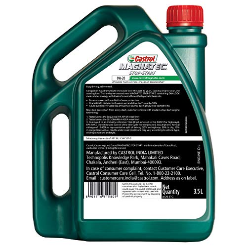 Castrol MAGNATEC STOP-START 0W-20 Full Synthetic Engine Oil for Petrol Cars (3.5L) 4