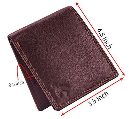 Hornbull Men's Stella Brown Genuine Leather RFID Blocking Wallet 5