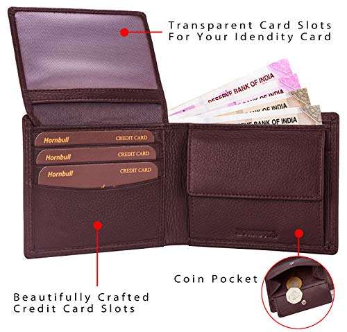 Hornbull Men's Stella Brown Genuine Leather RFID Blocking Wallet 3