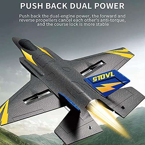 RC Plane -2.4Ghz 4 Channels Remote Control Airplane Ready to Fly,RC Plane Built in 6-Axis Gyro,3D/6G Fly Modes RC Jet for Advanced Kids Adult, Entry Training Level RC Plane for Beginner -Two batteries 5