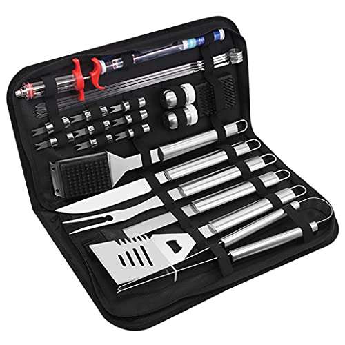 25-Piece Barbecue Set, Stainless Steel BBQ Combination Grill, Large-Size Cloth Bag Storage is More Convenient (Size : 43.523.55.5cm) 2