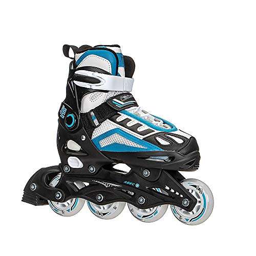 5th Element G2-100 Adjustable Girls Recreational Inline Skates, Black and Pink Rollerblades - 2-4/White-Blue 6