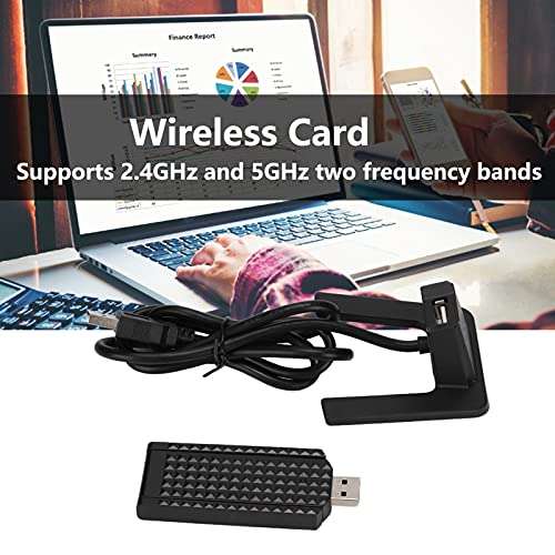 Vbestlife Wireless WiFi Network Card, Dual Band 600Mbps WiFi Network Module Adapter WiFi Card with External Rotating Antenna, for Laptop Desktop 3