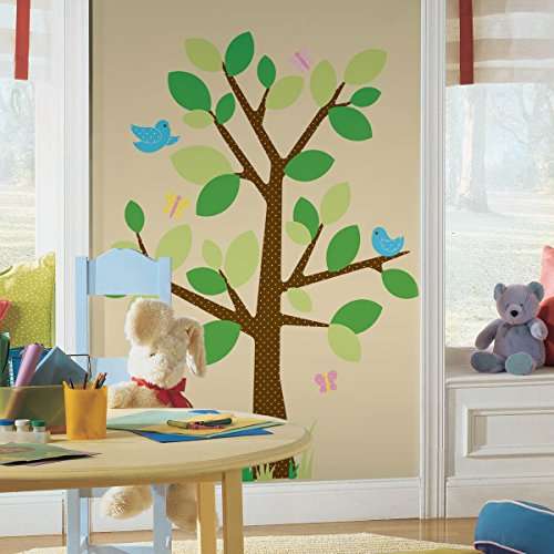 Roommates Plastic Dotted Tree Giant Wall Decal, Multi Color 3