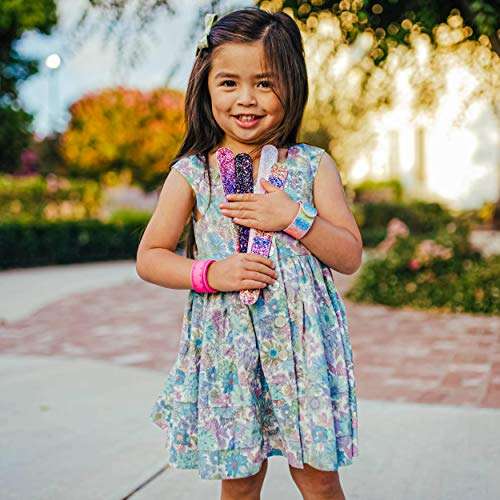 FROG SAC 12 PCS Glitter Slap Bracelets for Kids Girls, Safe Suede Backing, Girls Glitter Princess Theme Birthday Party Favors & Supplies, Sparkly Snap Bracelet Set, Easter Basket Stuffers, Goodie Bag Fillers 5