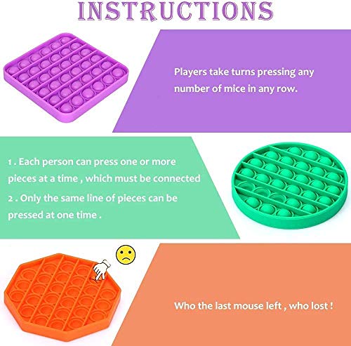 Pop It Fidget Toys, Push Pop Bubble Fidget Sensory Toy, Autism Special Needs Silicone Stress Relief Toy,Great Fidget Toy Sensory Toys Novelty Gifts for Girls Boys Kids (Hexagon Purple) 4
