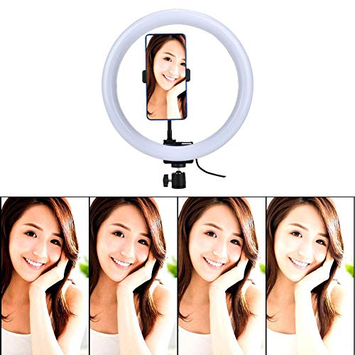 12" Selfie Light Ring, Ring Light with Universal Hose and 360° Adjustable Phone Holder and Ball Head, 3200K-5600K LED Ring Light for Makeup, Live Broadcast, YouTube, Video Production, VLOG 3