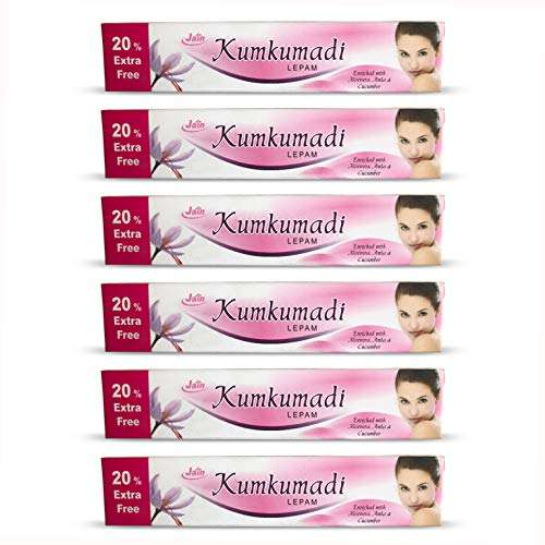 Jain Kumkumadi Lepam 12g (Pack of 6), Ayurvedic Fairness Cream 2