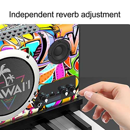 Bewinner Wireless Bluetooth Speakers with Wired Microphone, Cartoon Doodle Outdoor Portable Party Speakers, Strong Bass Effects Outdoor Wireless Speaker for Outdoor Dance Performance 5